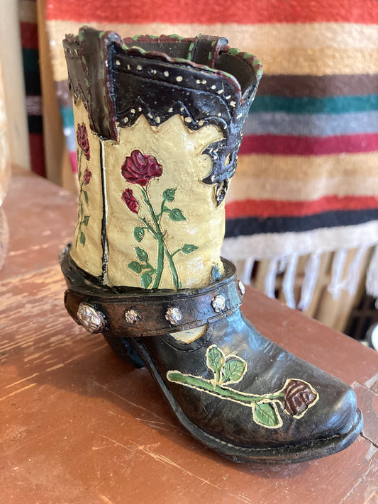 Prydnadsboots Beige med Rosor