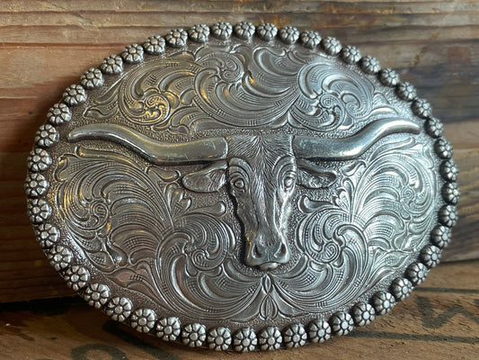 Bältesspänne Longhorn Oval