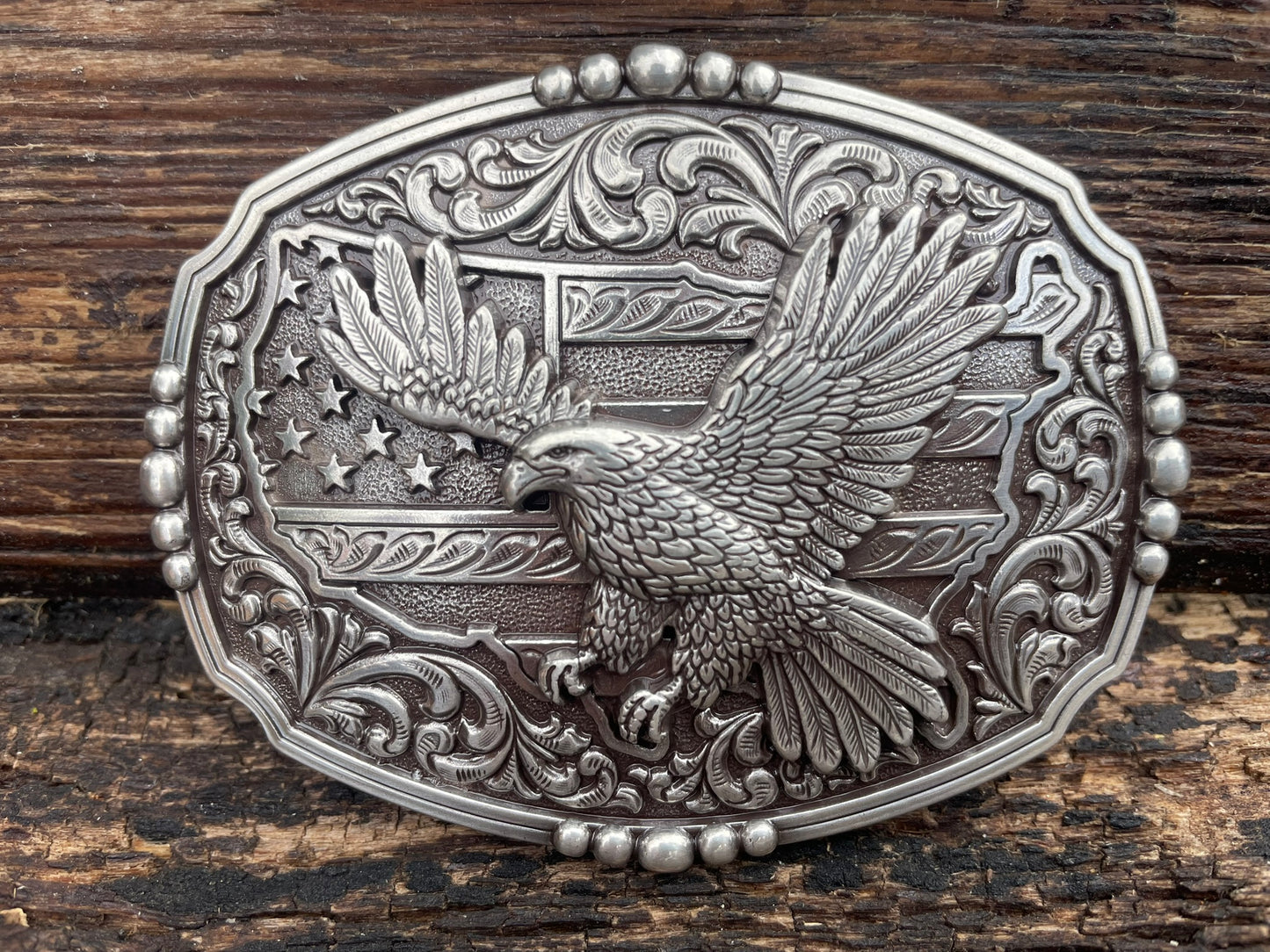 Belt Buckle American Flag Eagle Nocona