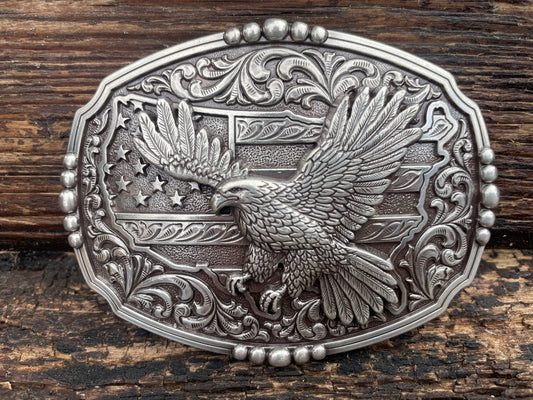 Belt Buckle American Flag Eagle Nocona