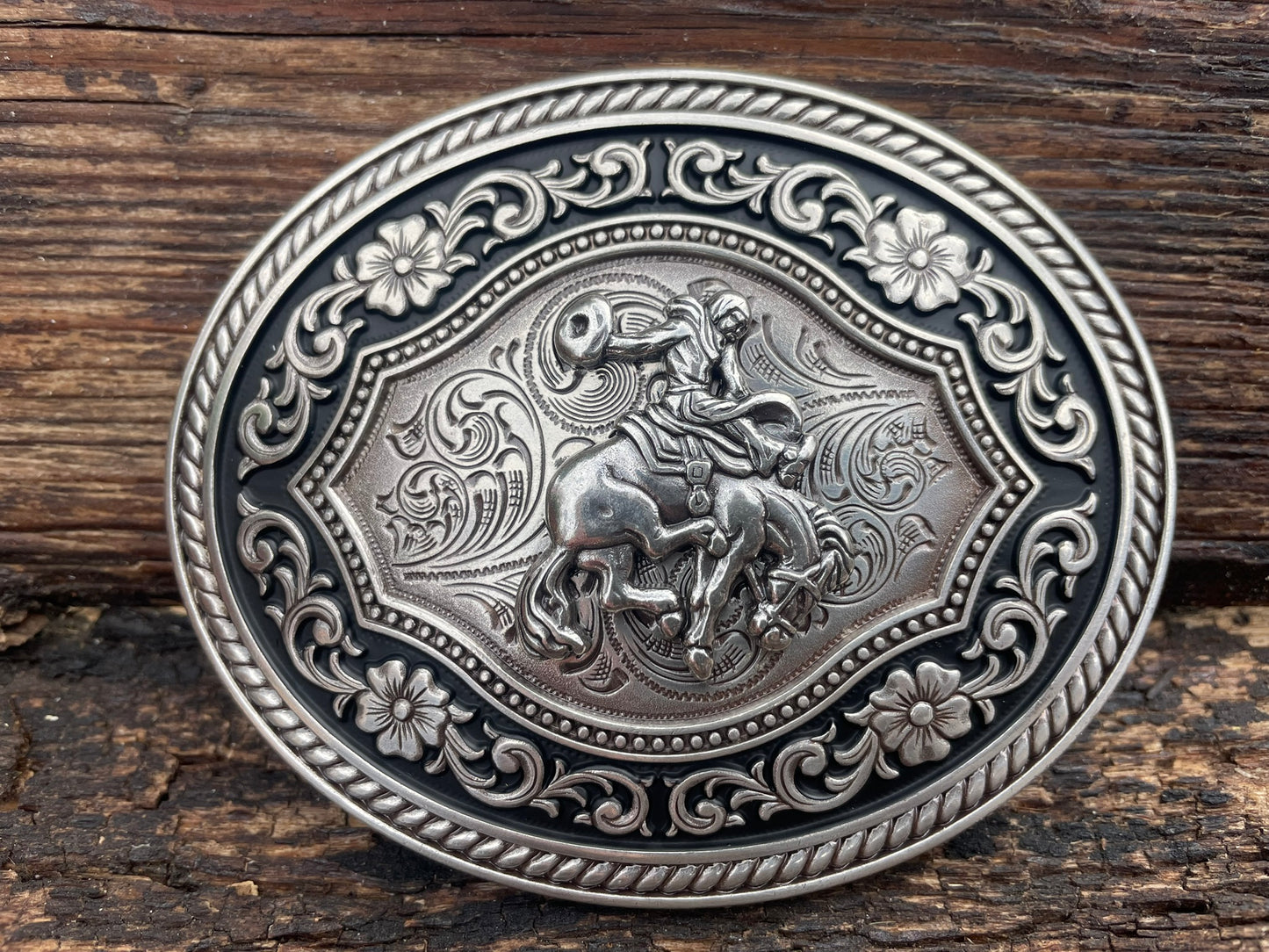 Belt Buckle Vintage Saddle Bronc Oval Nocona