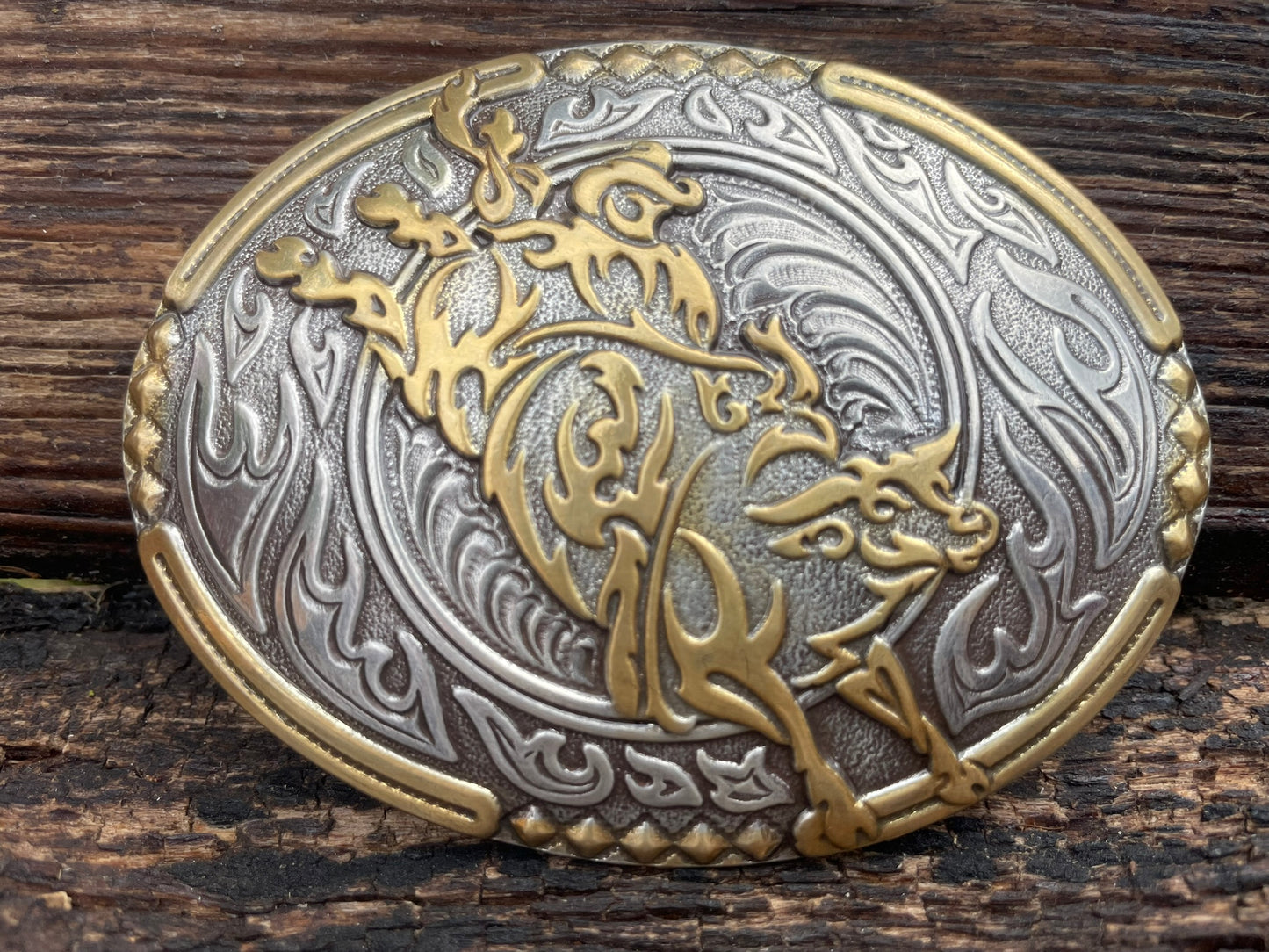 Belt Buckle Vintage Bull Rider Crumrine