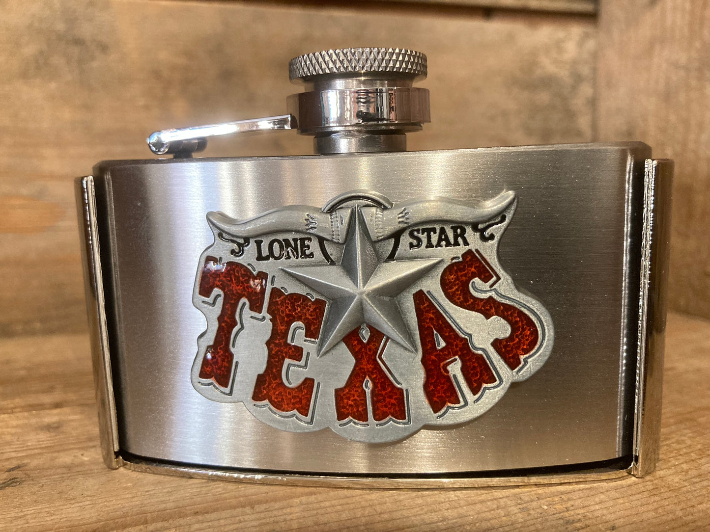 Bältesspänne med fickplunta Texas Lone Star