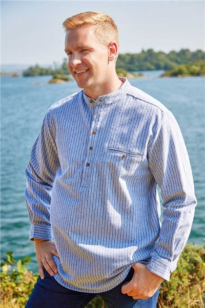 Gammaldags Farfarsskjorta Grå / Creme