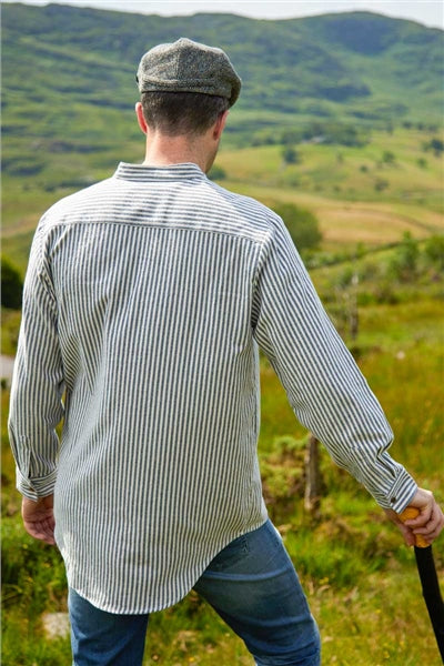 Gammaldags Farfarsskjorta Blå / Creme