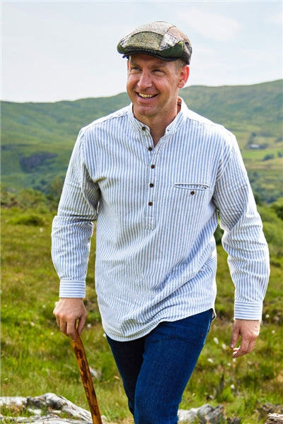 Gammaldags Farfarsskjorta Grön / Creme