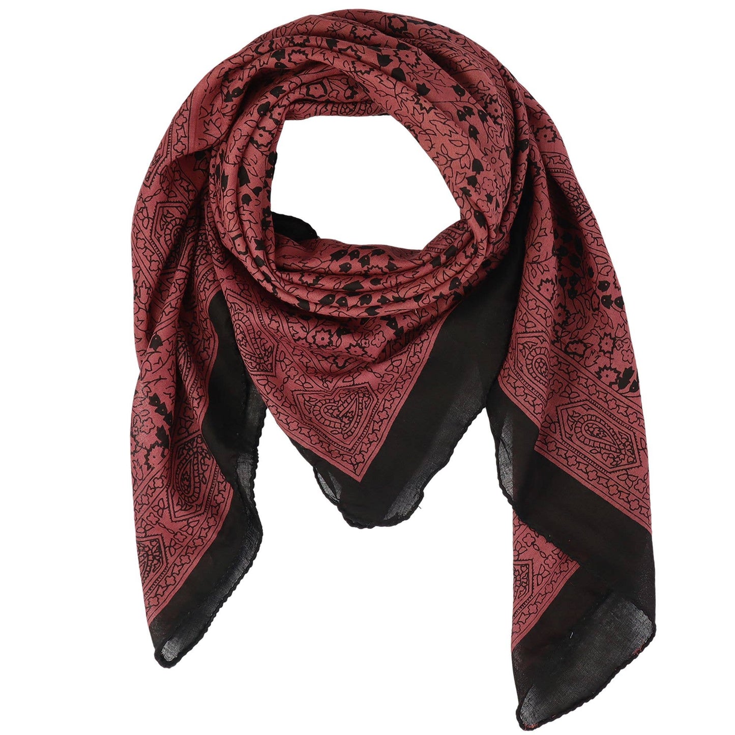Cowboyscarf Wild Rag Mönstrad Svart / Röd