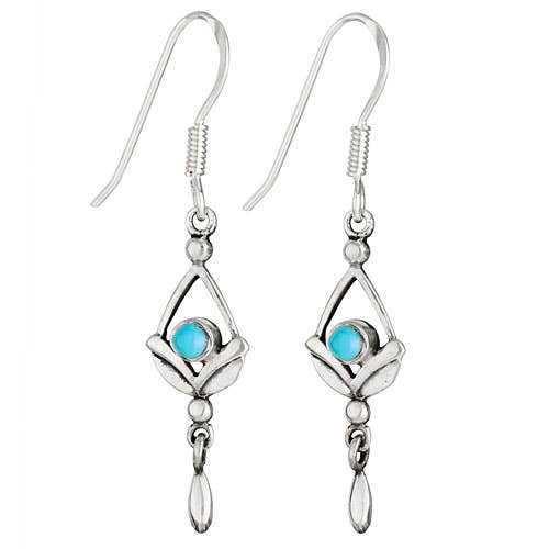 Silverörhängen Turquoise