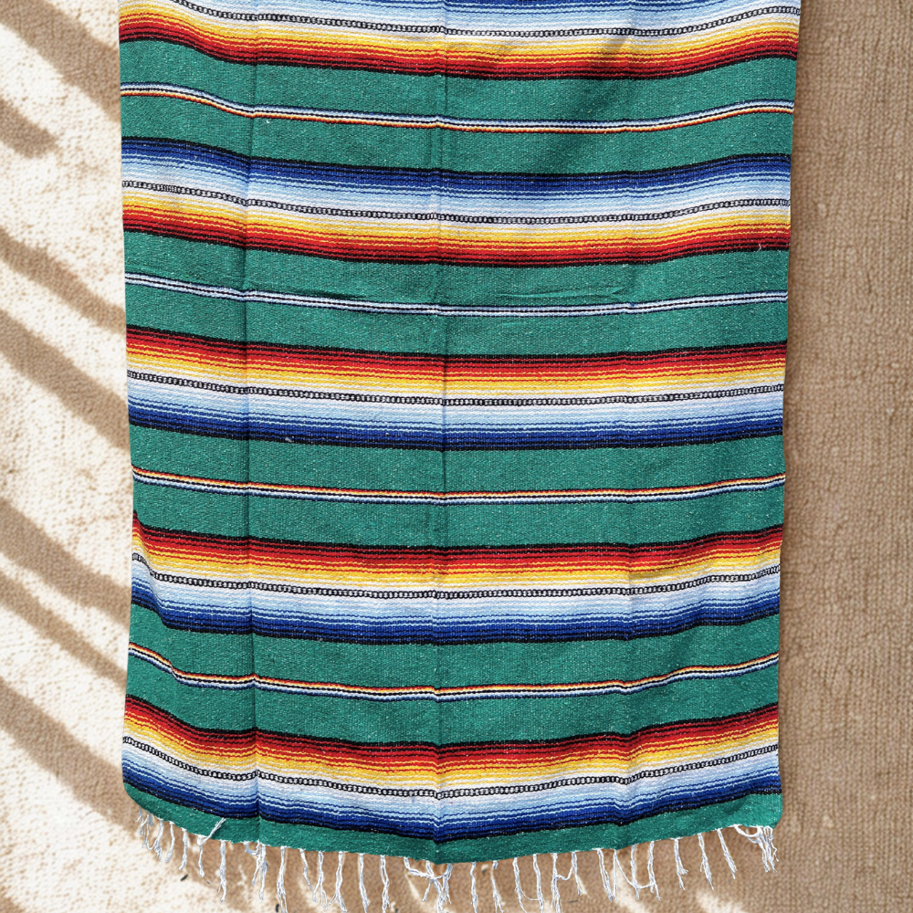 Authentic Mexican Blanket - Turquoise