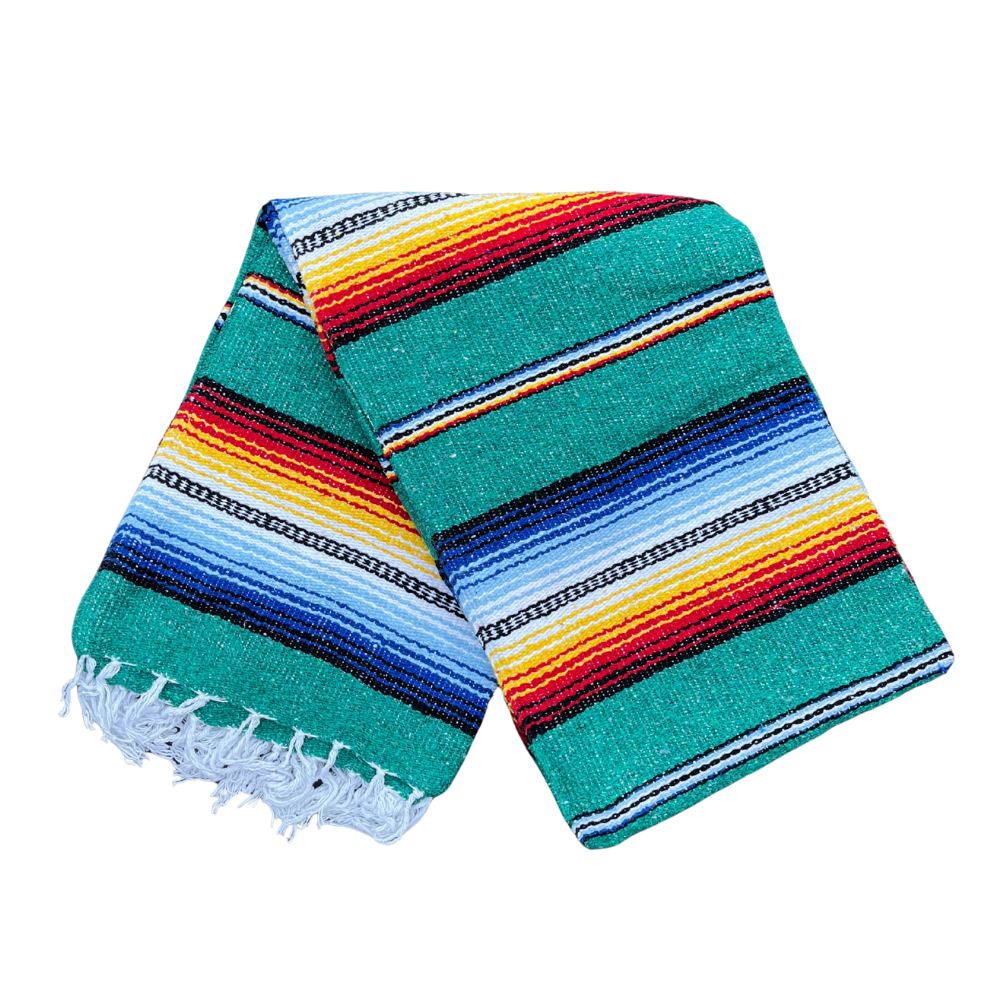 Authentic Mexican Blanket - Turquoise