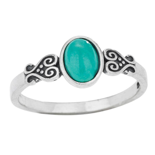 Silverring med oval Turquoisesten