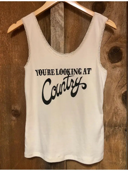 Linne vitt med spets Lookin At Country