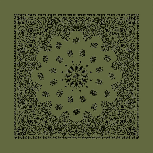 Bandana Paisley Militärgrön / Svart