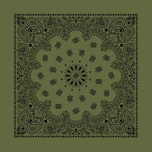 Bandana Paisley Militärgrön / Svart