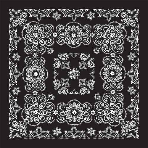 Stor Bandana Paisley Svart