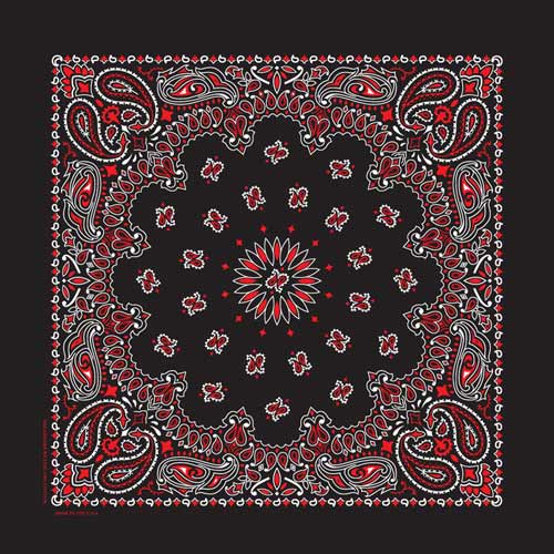 Bandana Paisley Svart / Vit / Röd