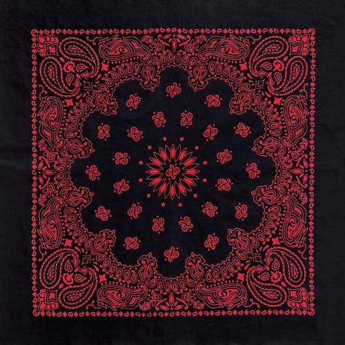 Stor Bandana Paisley Svart / Röd