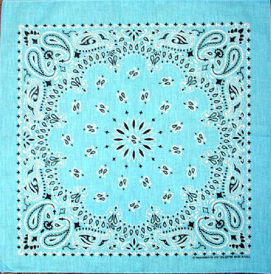 Bandana Paisley Ljusblå