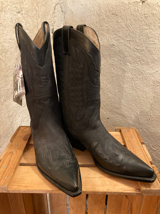 Sancho Läderboots Western Svarta st. 46
